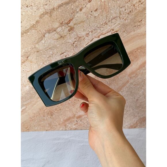 NEW Bottega Veneta BV1270S Green Oversized Sunglasses